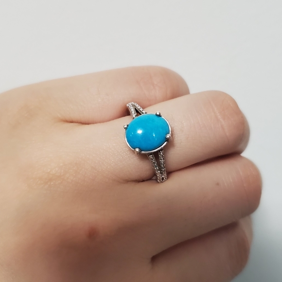 Arizona Sleeping Beauty Turquoise silver ring - Picture 4 of 5